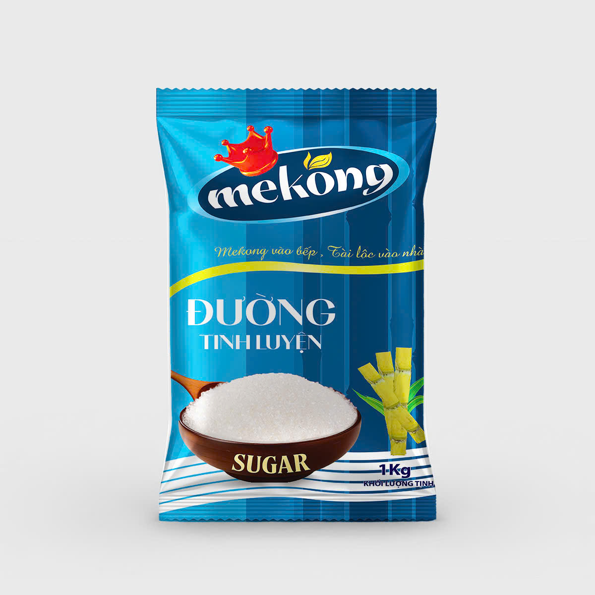 Đường xanh dương Mekong Sugar hạt to 1kg Đường xanh dương Mekong Sugar hạt to 1kg